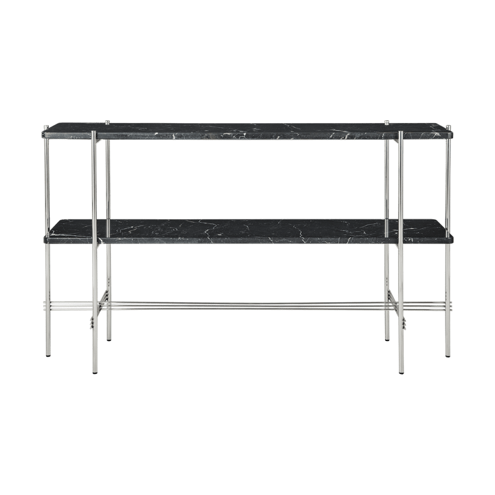 Consolle TS 120x30x72 cm - marmo nero Marquina, acciaio - GUBI