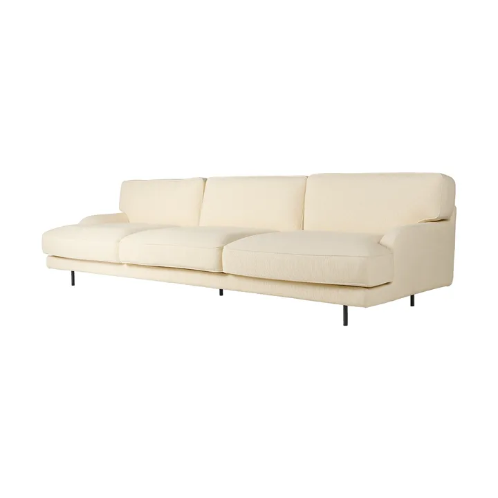Divano Flaneur a 3 posti - Bouclé-nero opaco - GUBI
