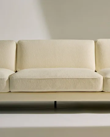 Divano Flaneur a 3 posti - Bouclé-nero opaco - GUBI