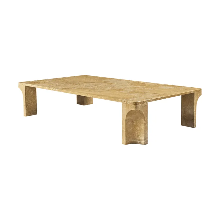 Doric tavolino da salotto - Honey Amber marmo, 140x80 cm - GUBI