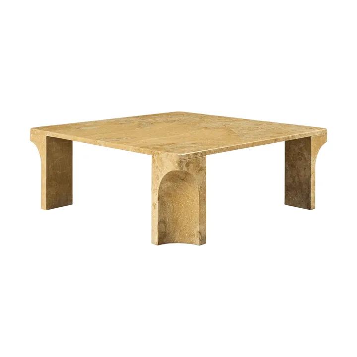Doric tavolino da salotto - Honey Amber marmo, 80x80 cm - GUBI