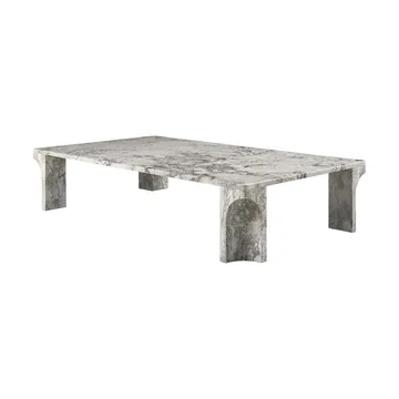 Doric tavolino da salotto - Stormy Gray marmo, 140x80 cm - GUBI
