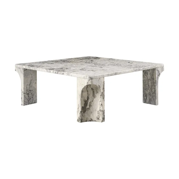 Doric tavolino da salotto - Stormy Gray marmo, 80x80 cm - GUBI