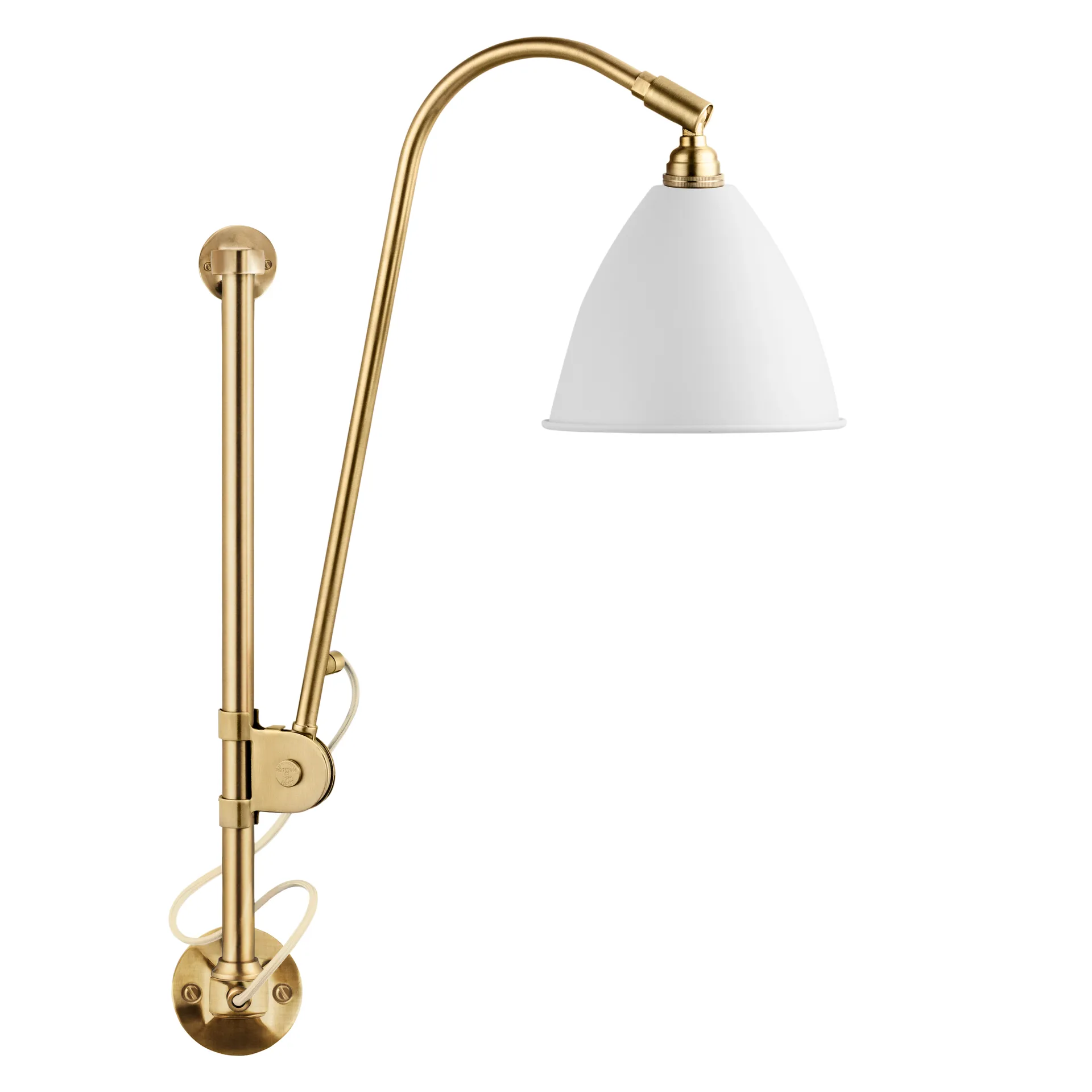 Lampada da parete Bestlite BL5, Bianco opaco-ottone GUBI