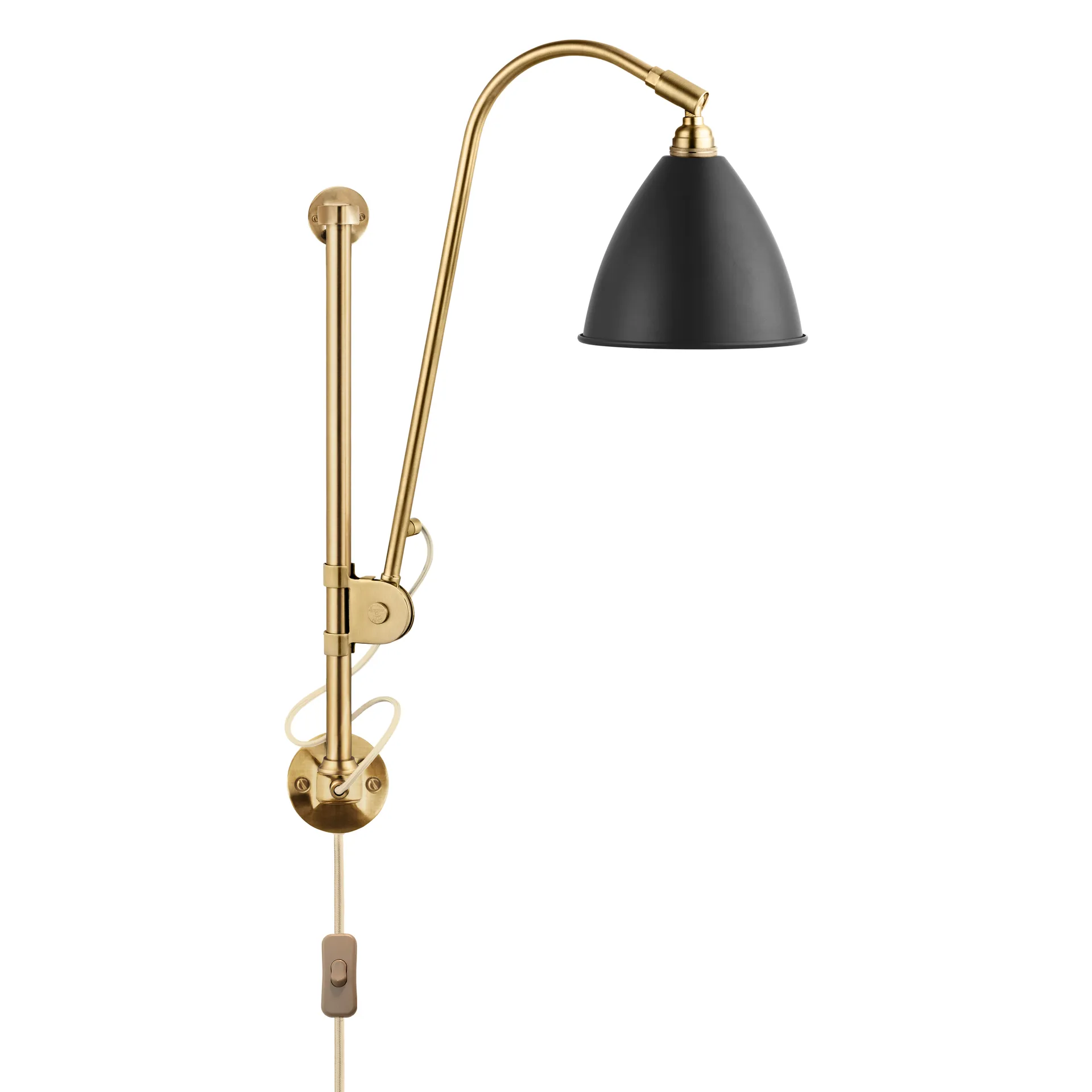 Lampada da parete Bestlite BL5, Charcoal black-brass GUBI