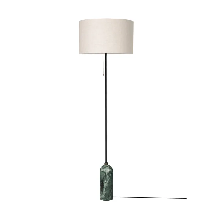 Lampada da pavimento Gravity - Emerald marble-canvas - GUBI