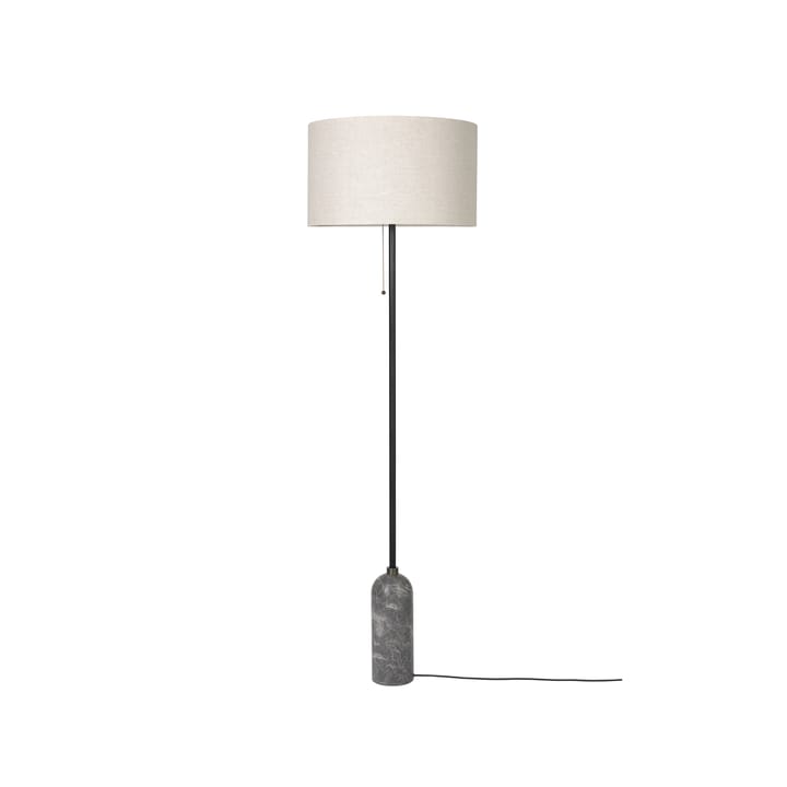 Lampada da pavimento Gravity - marmo grigio/tela - GUBI