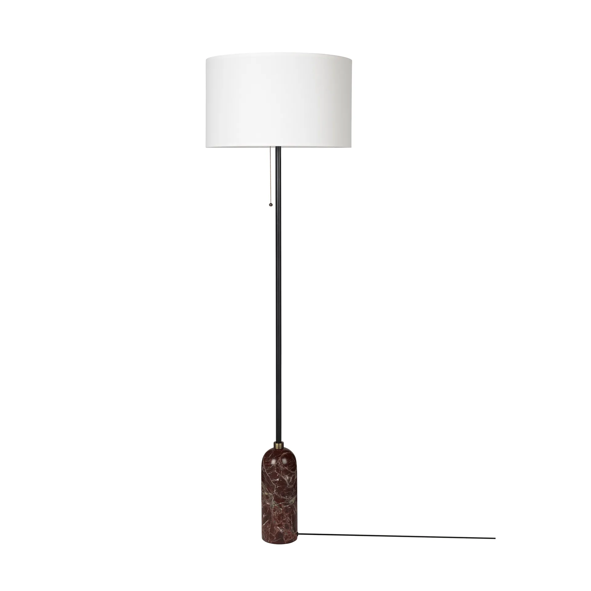 Lampada da pavimento Gravity, Maroon marble-bianco GUBI