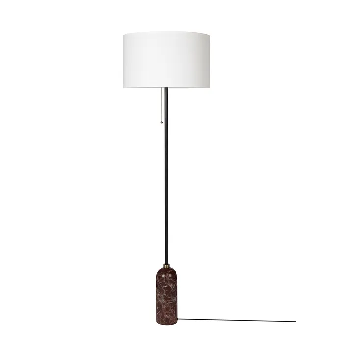 Lampada da pavimento Gravity - Maroon marble-bianco - GUBI