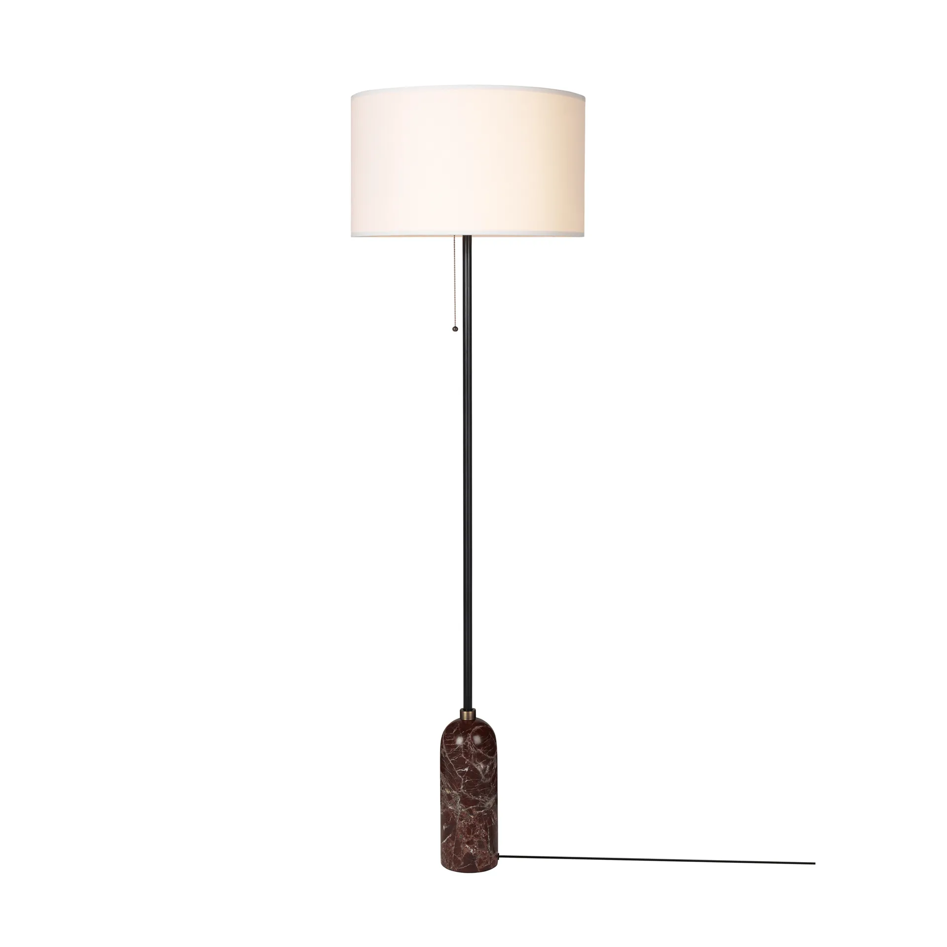Lampada da pavimento Gravity, Maroon marble-bianco GUBI