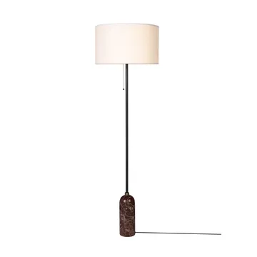 Lampada da pavimento Gravity - Maroon marble-bianco - GUBI