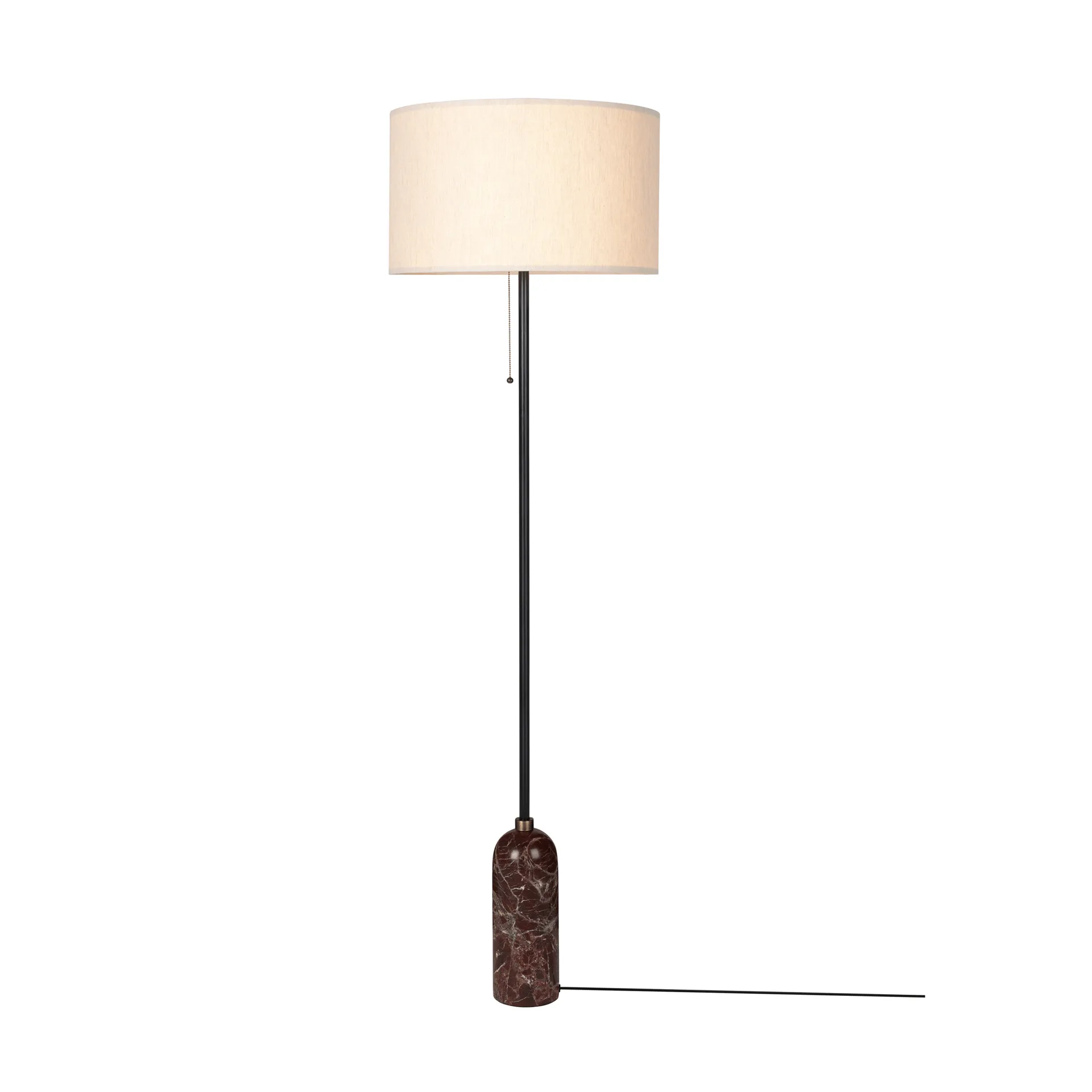 Lampada da pavimento Gravity, Maroon marble-canvas GUBI
