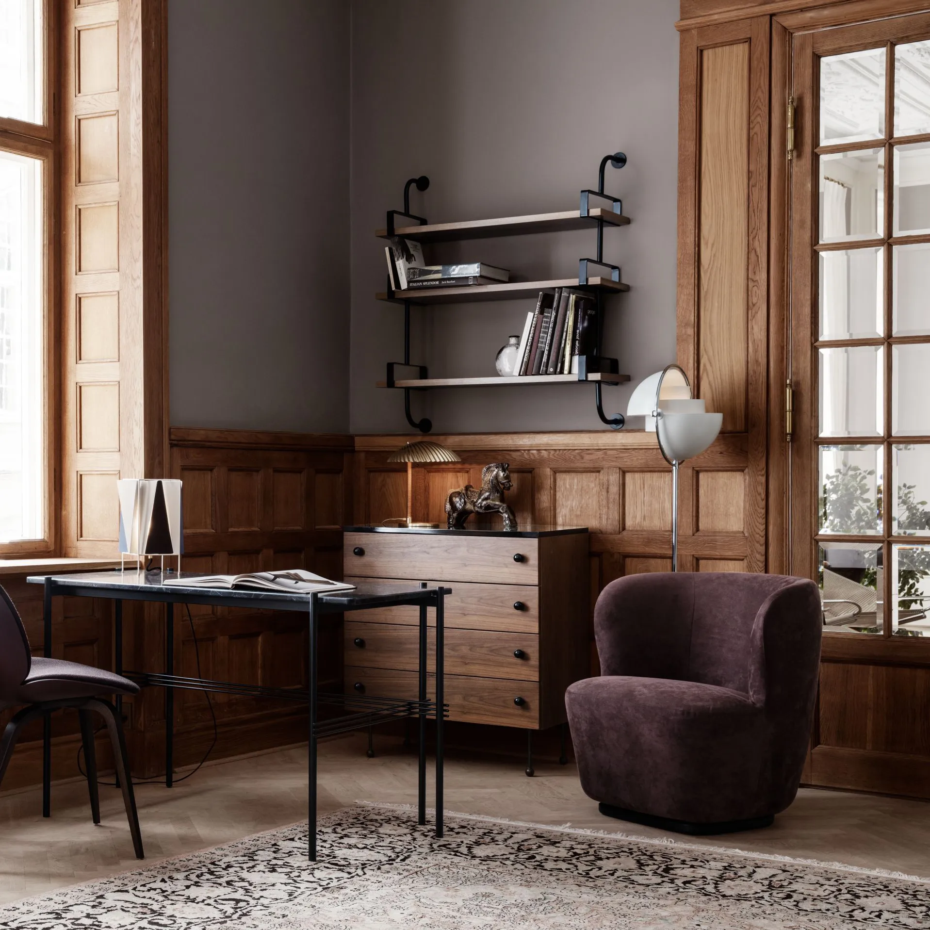 Mensola Démon shelf 3, 95 cm, noce GUBI