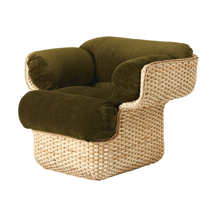 Poltrona lounge con rivestimento completo Basket - Mumble Glamour Group 40-rattan - GUBI
