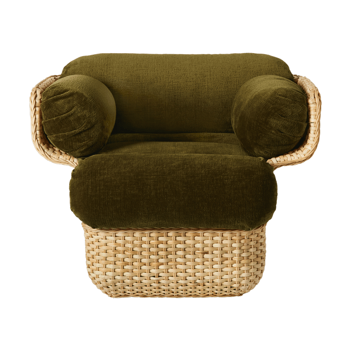 Poltrona lounge con rivestimento completo Basket, Mumble Glamour Group 40-rattan GUBI