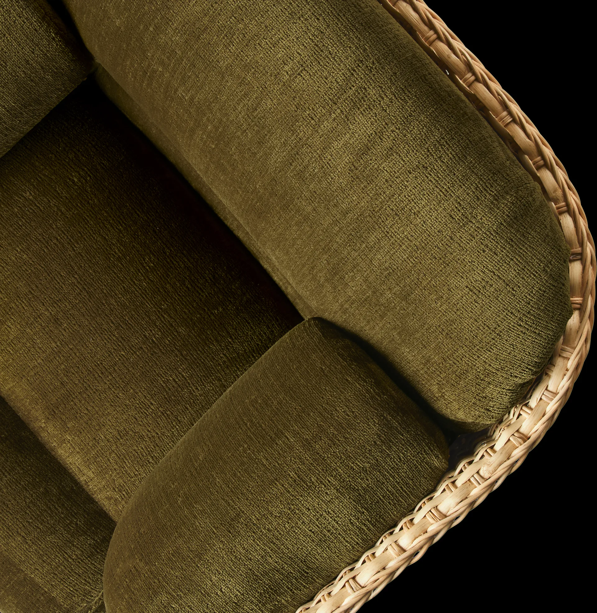 Poltrona lounge con rivestimento completo Basket, Mumble Glamour Group 40-rattan GUBI