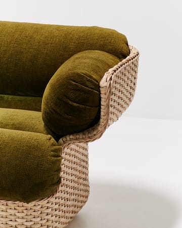 Poltrona lounge con rivestimento completo Basket - Mumble Glamour Group 40-rattan - GUBI