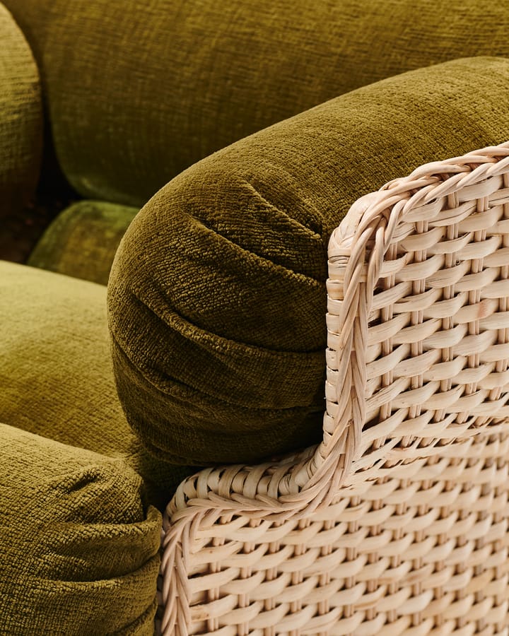 Poltrona lounge con rivestimento completo Basket, Mumble Glamour Group 40-rattan GUBI