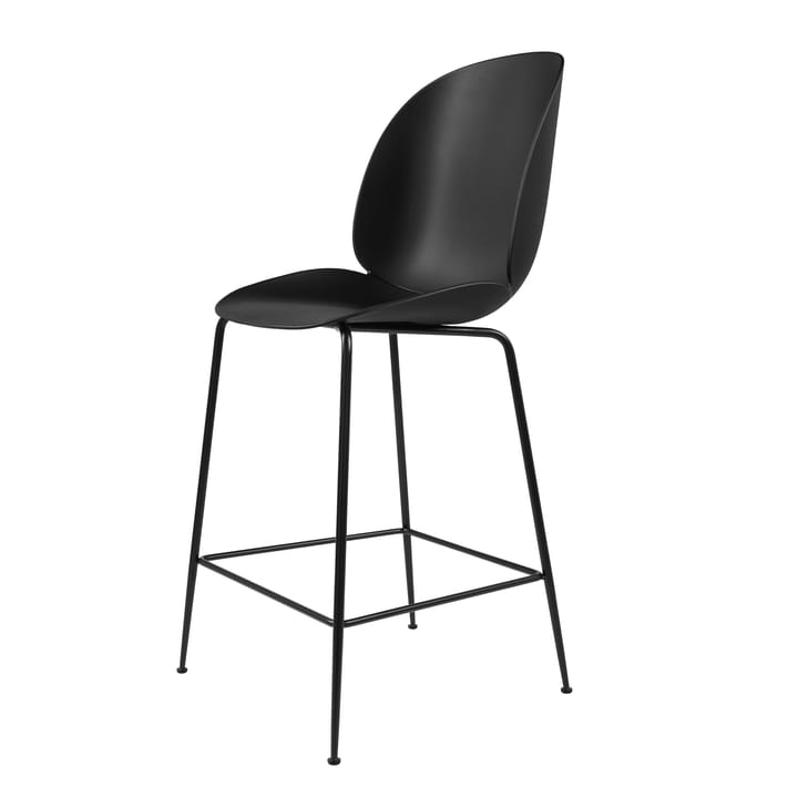 Sedia Beetle in plastica con gambe nere in legno - nero - GUBI