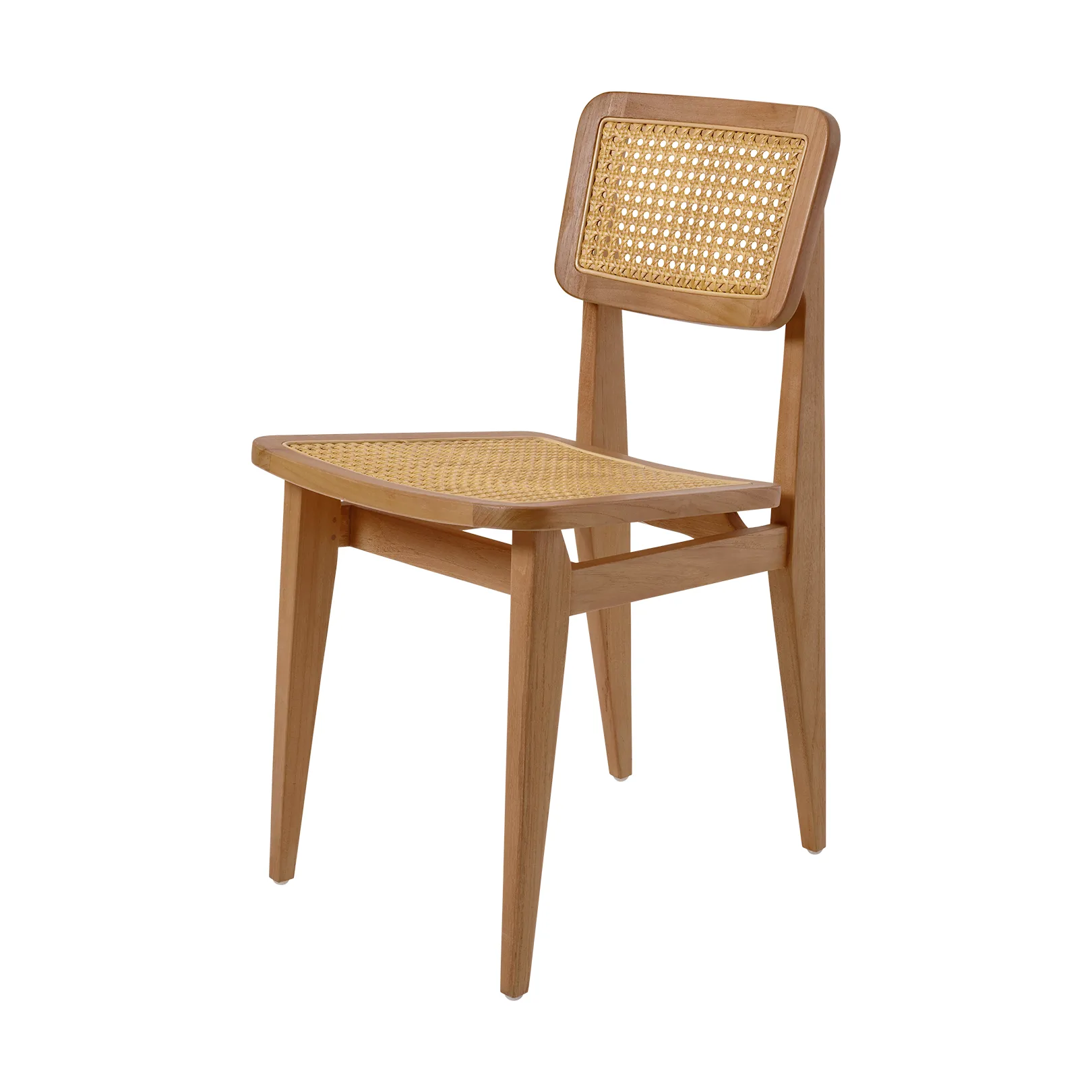 Sedia C-chair Outdoor, All french cane-natural teak GUBI
