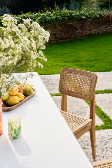 Sedia C-chair Outdoor - All french cane-natural teak - GUBI