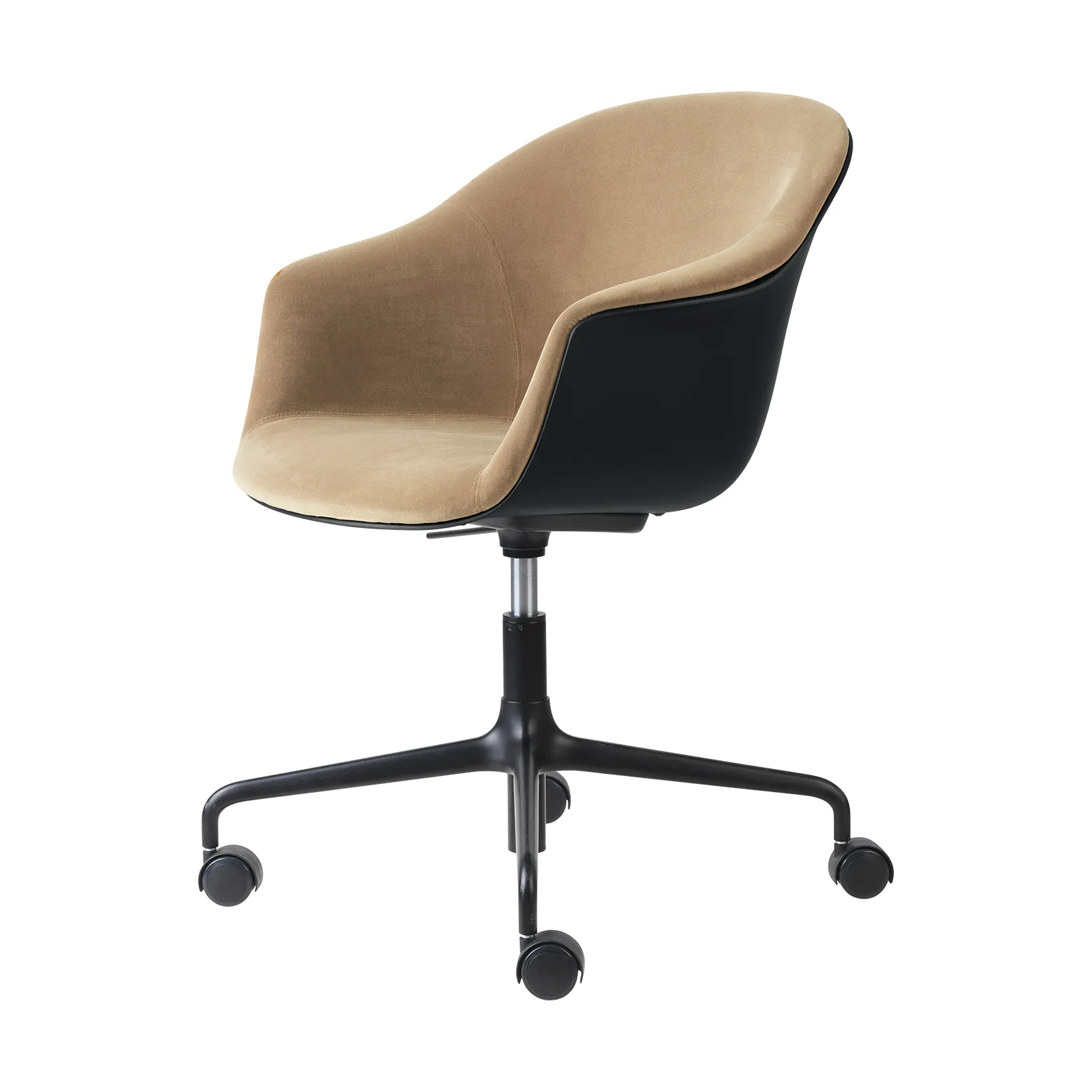Sedia da ufficio Bat Meeting con rivestimento anteriore , Dandy gubi 905 dune-nero-nero GUBI