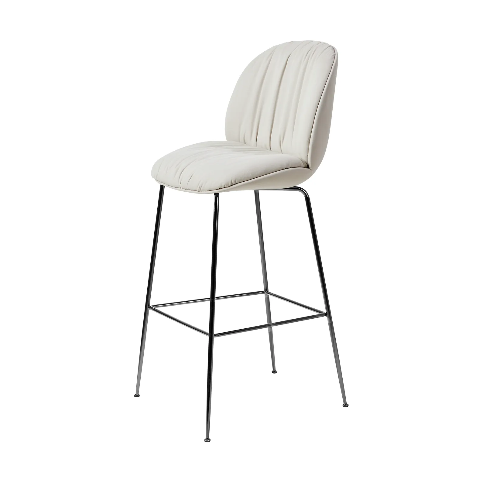 Sgabello Beetle Soft 75 cm completamente rivestito, Reales Gubi 001-nero cromato GUBI