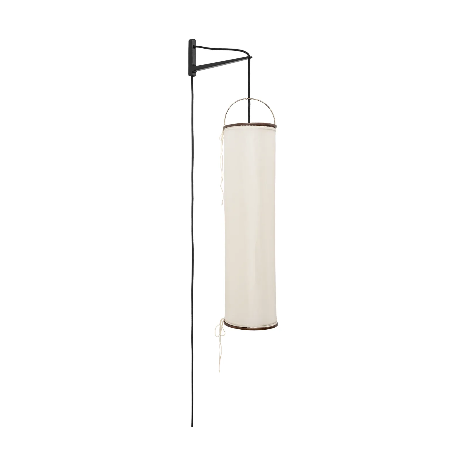 Silk Lantern applique, Bianco naturale seta-semi matt nero GUBI