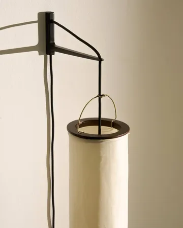 Silk Lantern applique - Bianco naturale seta-semi matt nero - GUBI