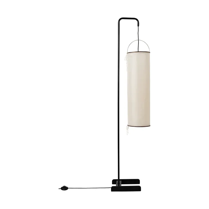 Silk Lantern lampada da terra - Natural white silk-semi matt nero, 163 cm - GUBI