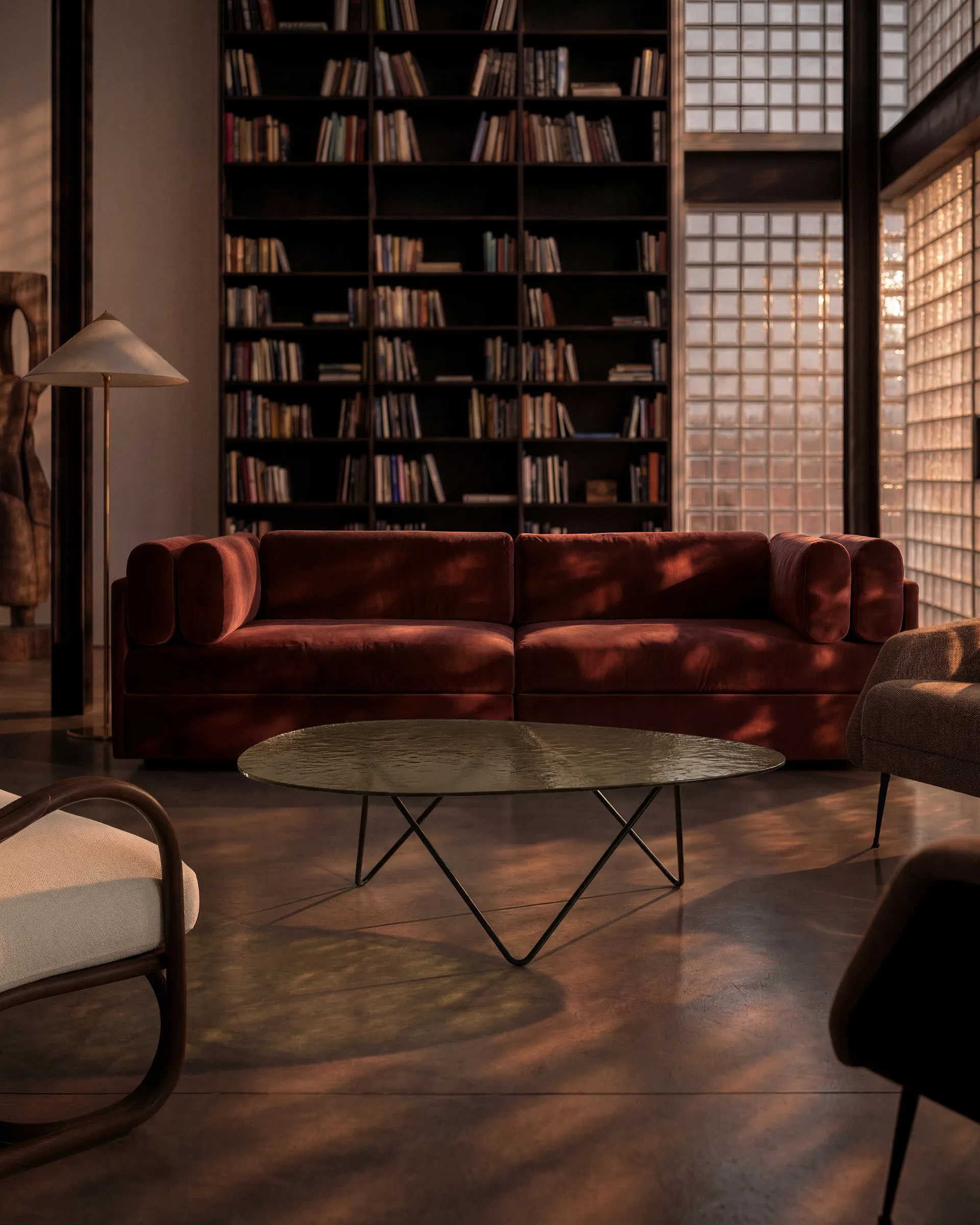 Tavolino Pedrera, Nero semim opaco–struttura vetro smoke GUBI