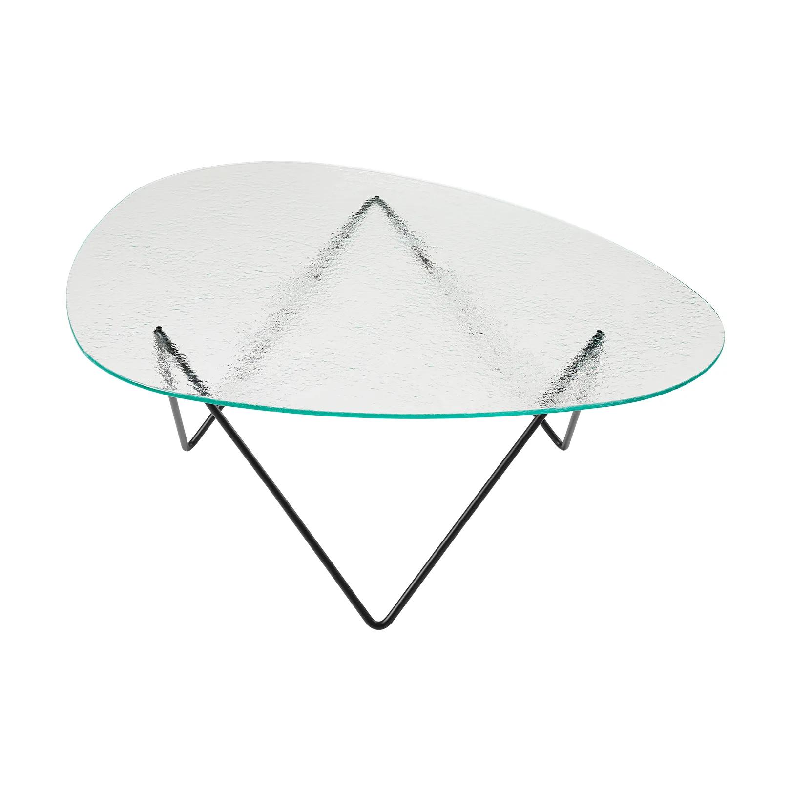 Tavolino Pedrera, Nero semimatt-vetro strutturato trasparente GUBI
