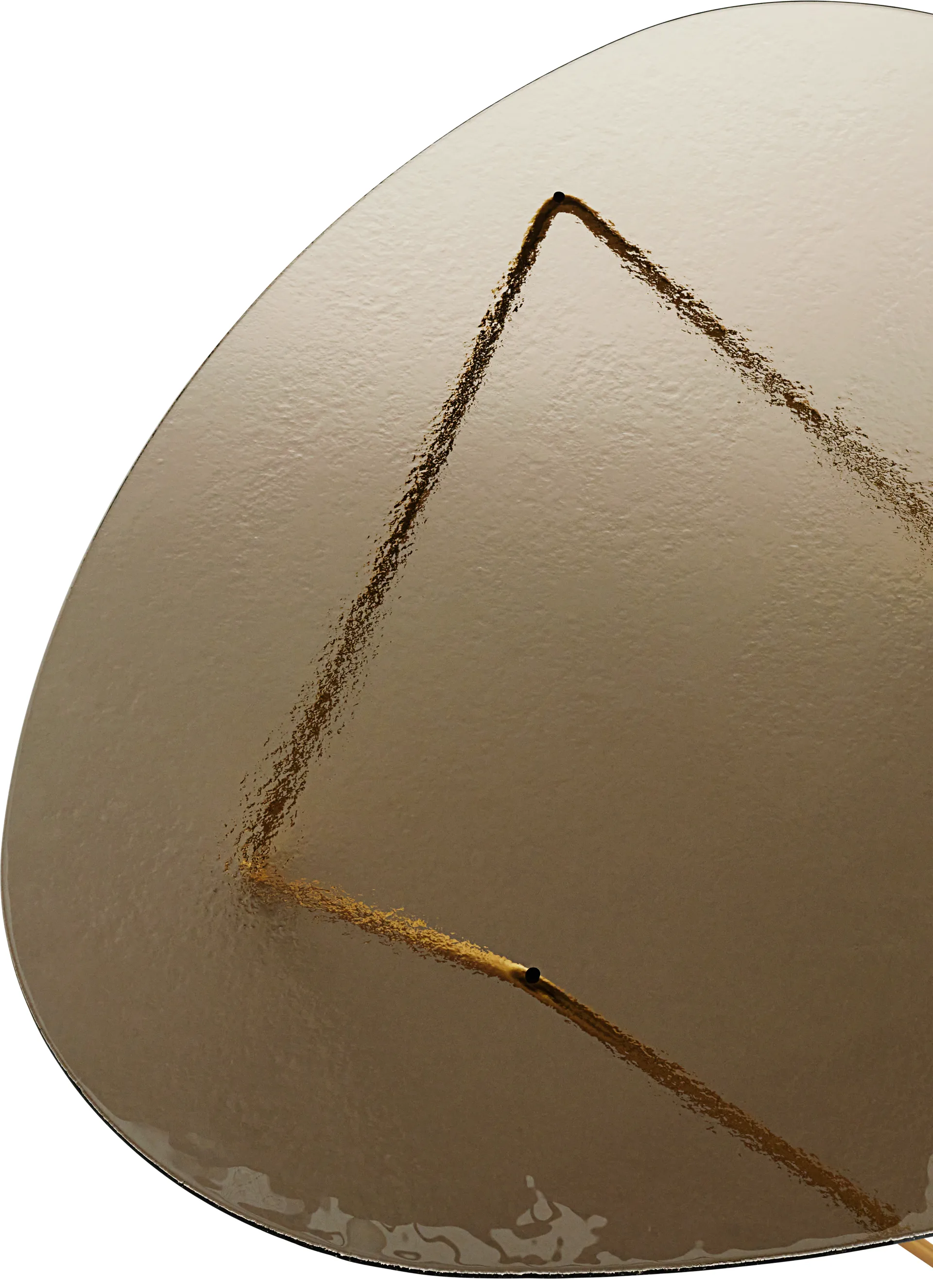 Tavolino Pedrera, Ottone semilucido-vetro strutturato bronzo GUBI