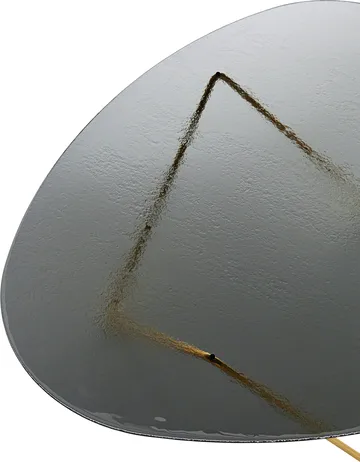 Tavolino Pedrera - Ottone semilucido-vetro strutturato smoke - GUBI