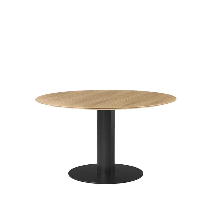 Tavolo da pranzo Gubi 2.0 - rovere Ø 130 cm, base nera - GUBI