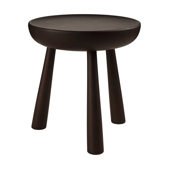 Totto sgabello - Mogano sapele tinto scuro laccato, Ø31x32,6 cm - GUBI