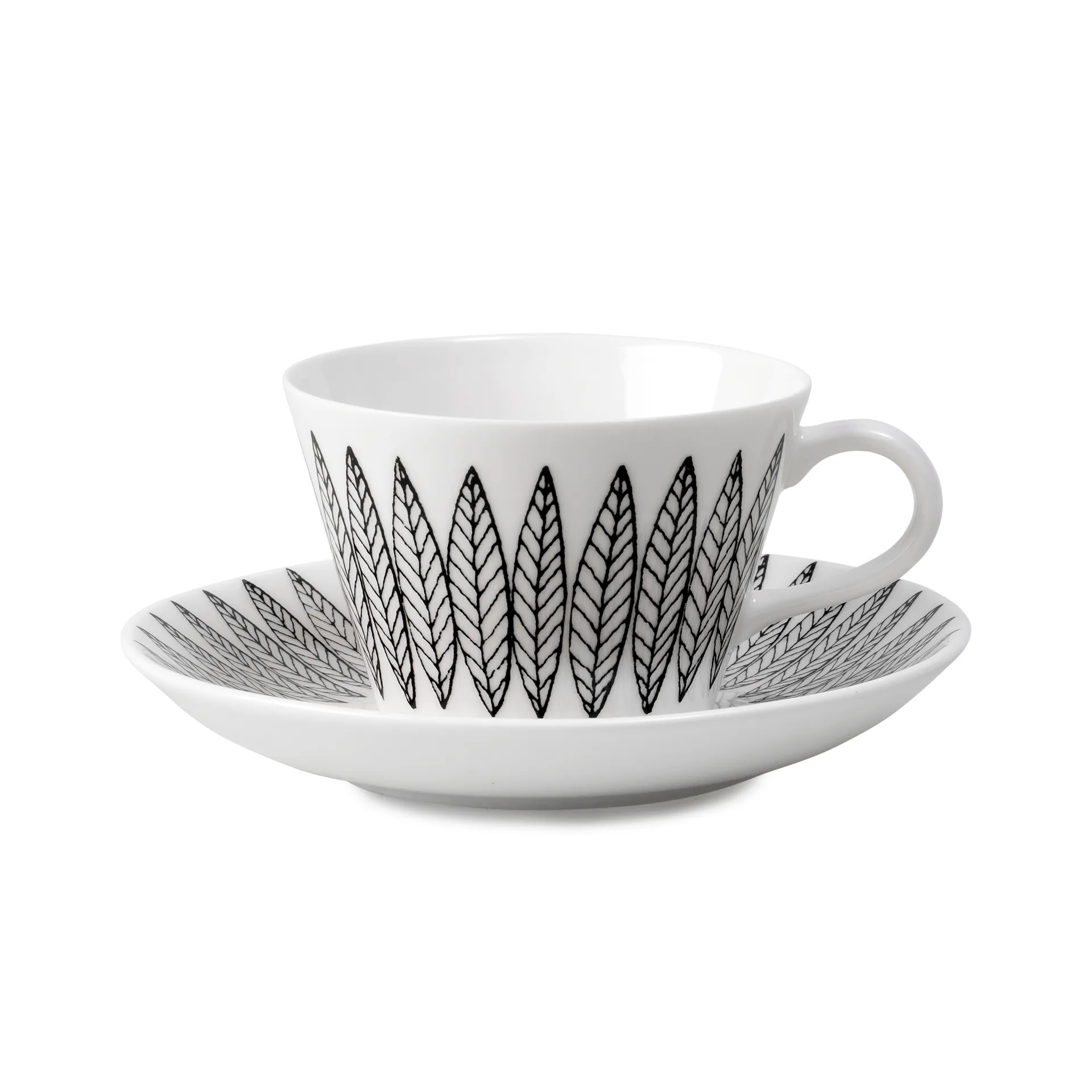 Servizio caffè Salix nero, cono, tazzina da caffè + piattino Gustafsbergs Porslinsfabrik