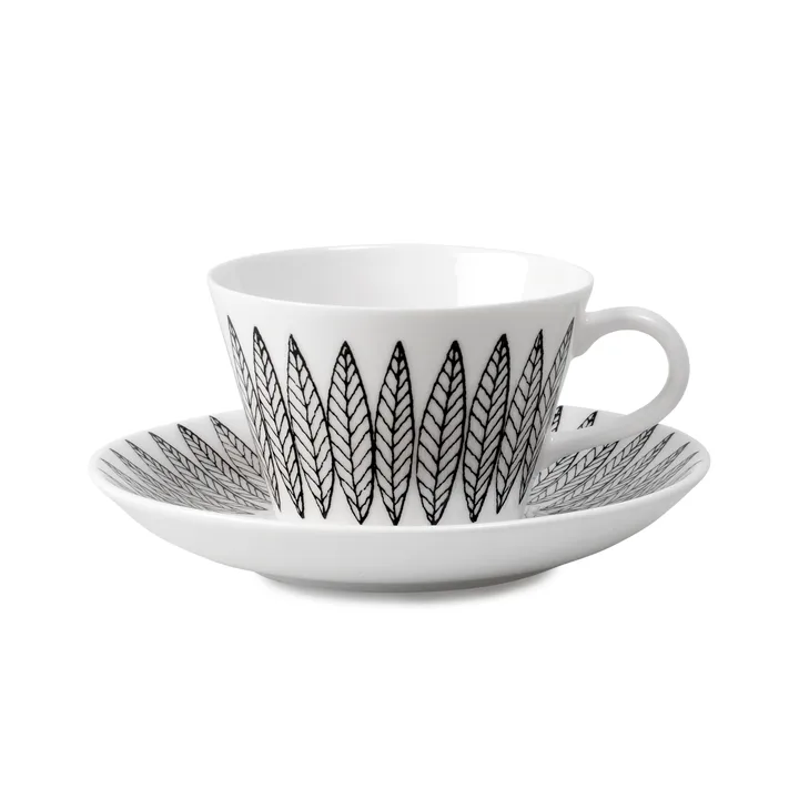 Servizio caffè Salix nero, cono - tazzina da caffè + piattino - Gustafsbergs Porslinsfabrik