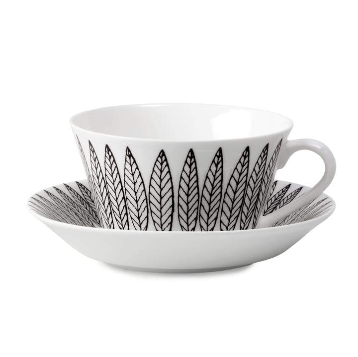 Servizio da tè nero Salix cono - tazza da tè + piattino - Gustavsbergs Porslinsfabrik