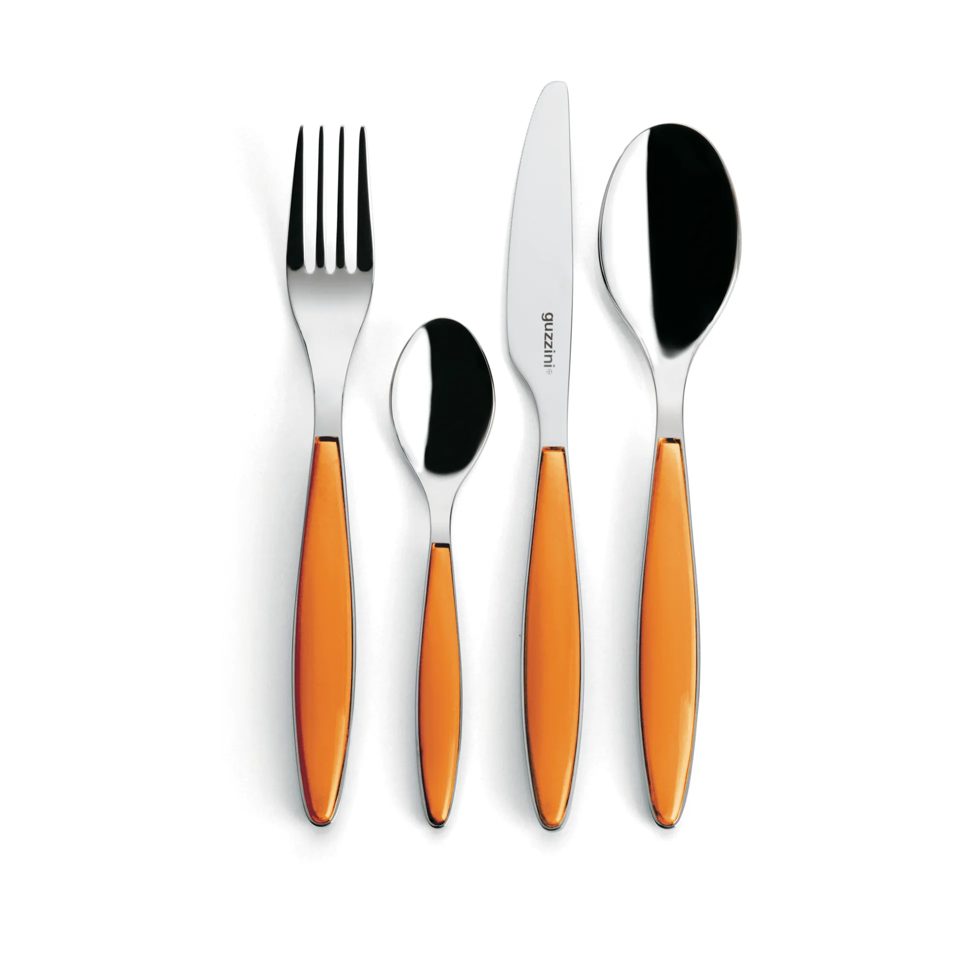 Feeling set posate, Clear orange, 24 pezzi Guzzini
