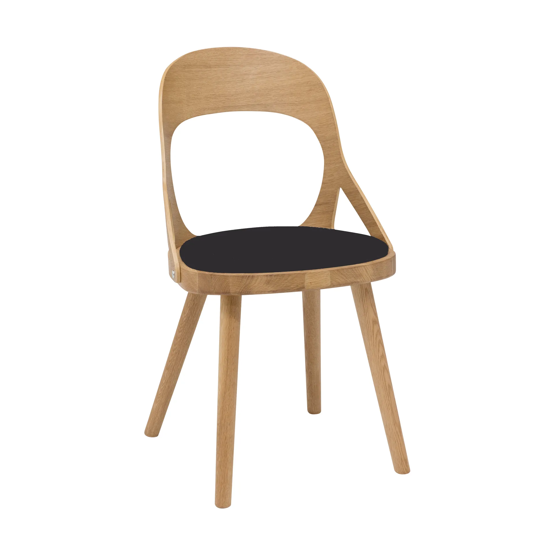 Sedia Colibri, Rovere oliato, cuscino nero Hans K