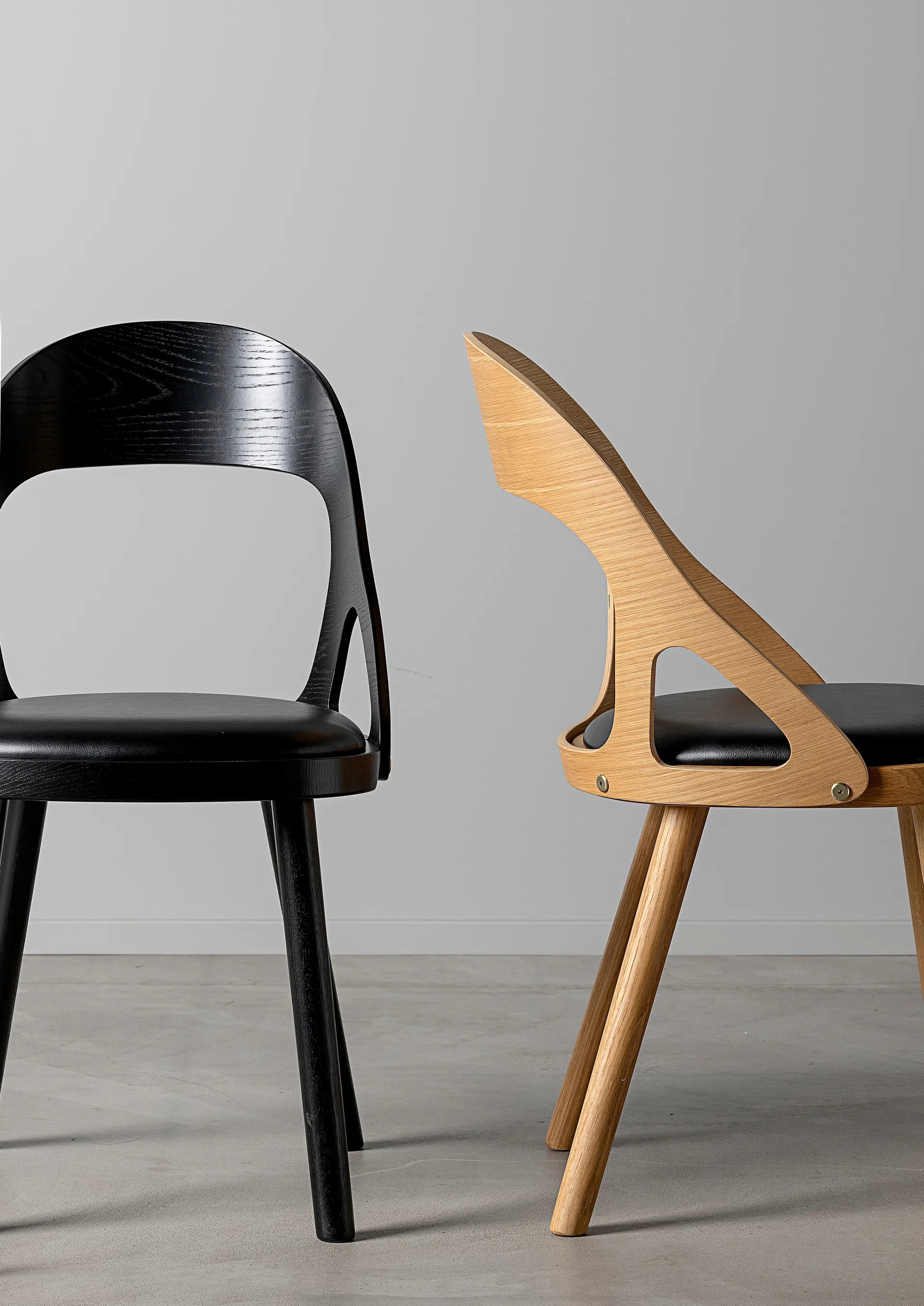 Sedia Colibri, Rovere oliato, cuscino nero Hans K