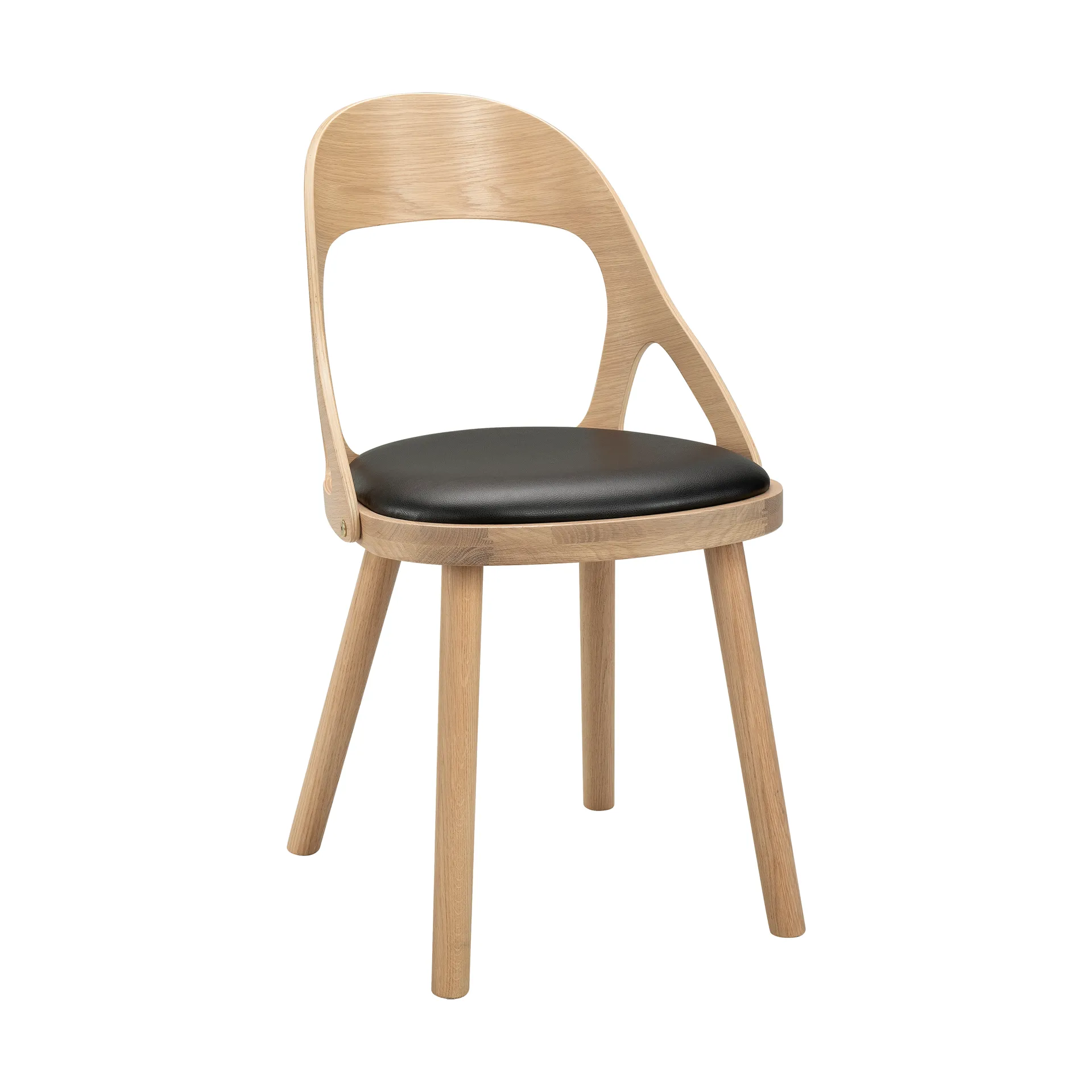Sedia Colibri, Rovere tinto chiaro, cuscino nero Hans K