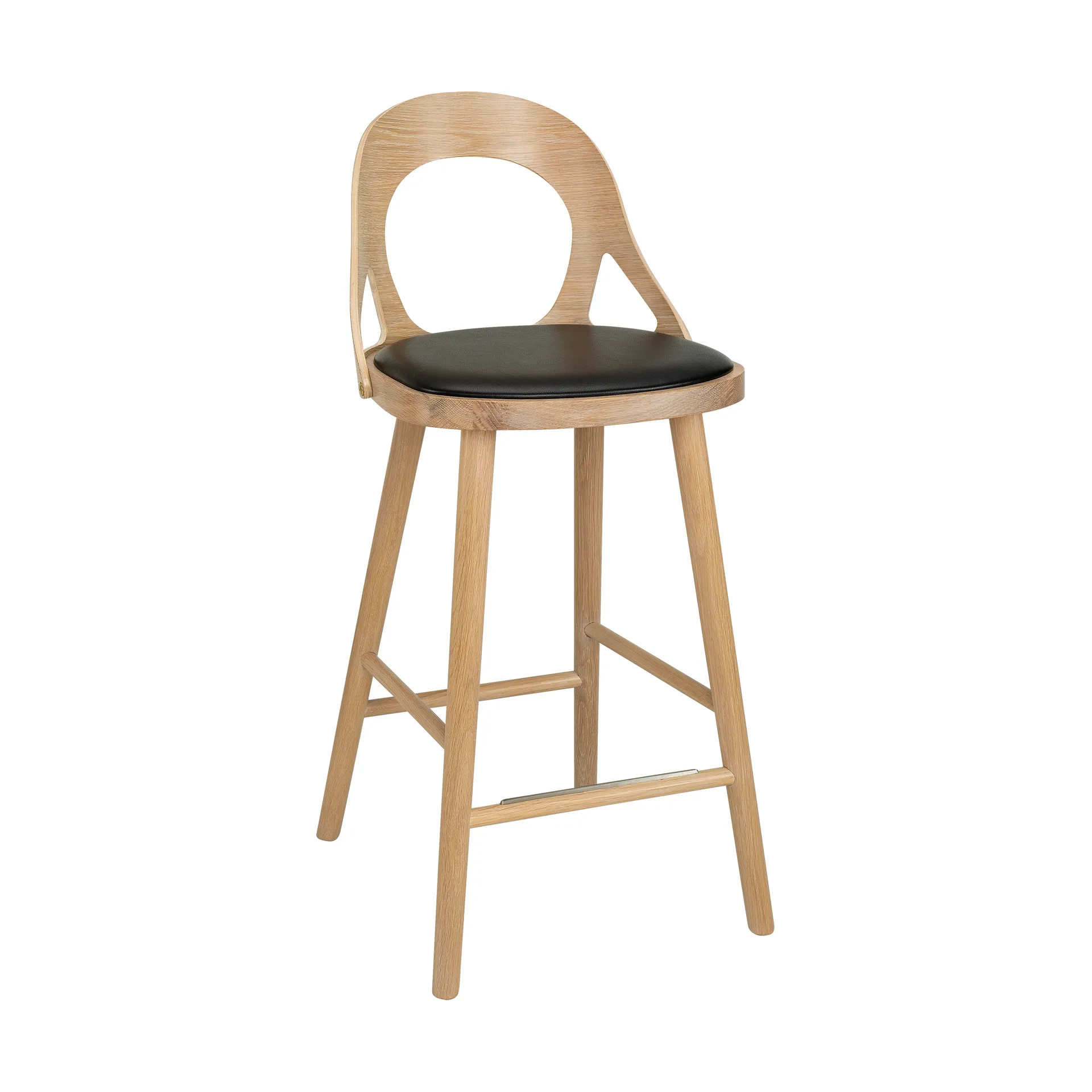 Sedia da bar Colibri 63 cm, Rovere oliato, cuscino nero Hans K