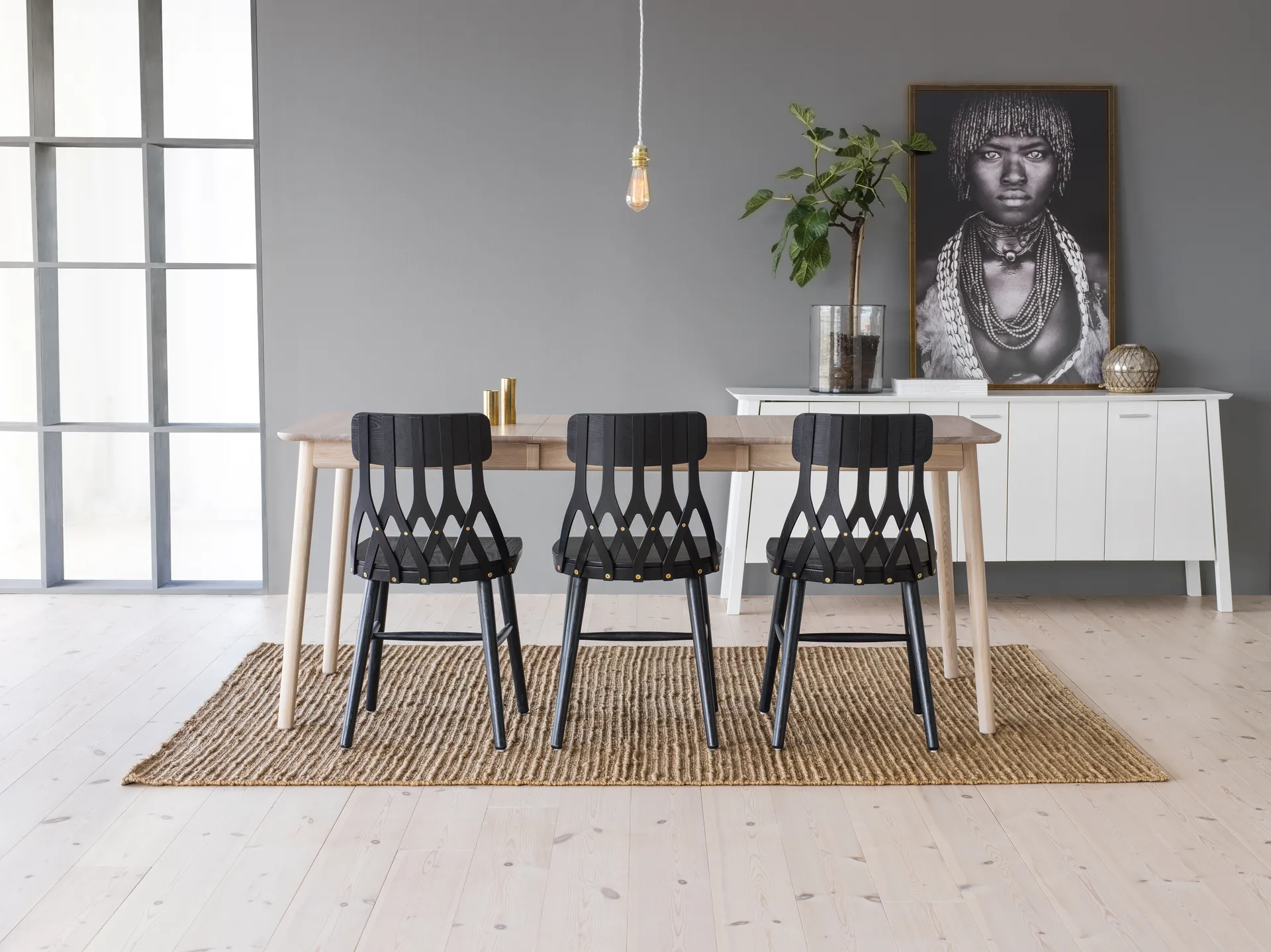 Sedia Y5, Frassino tinto nero Hans K