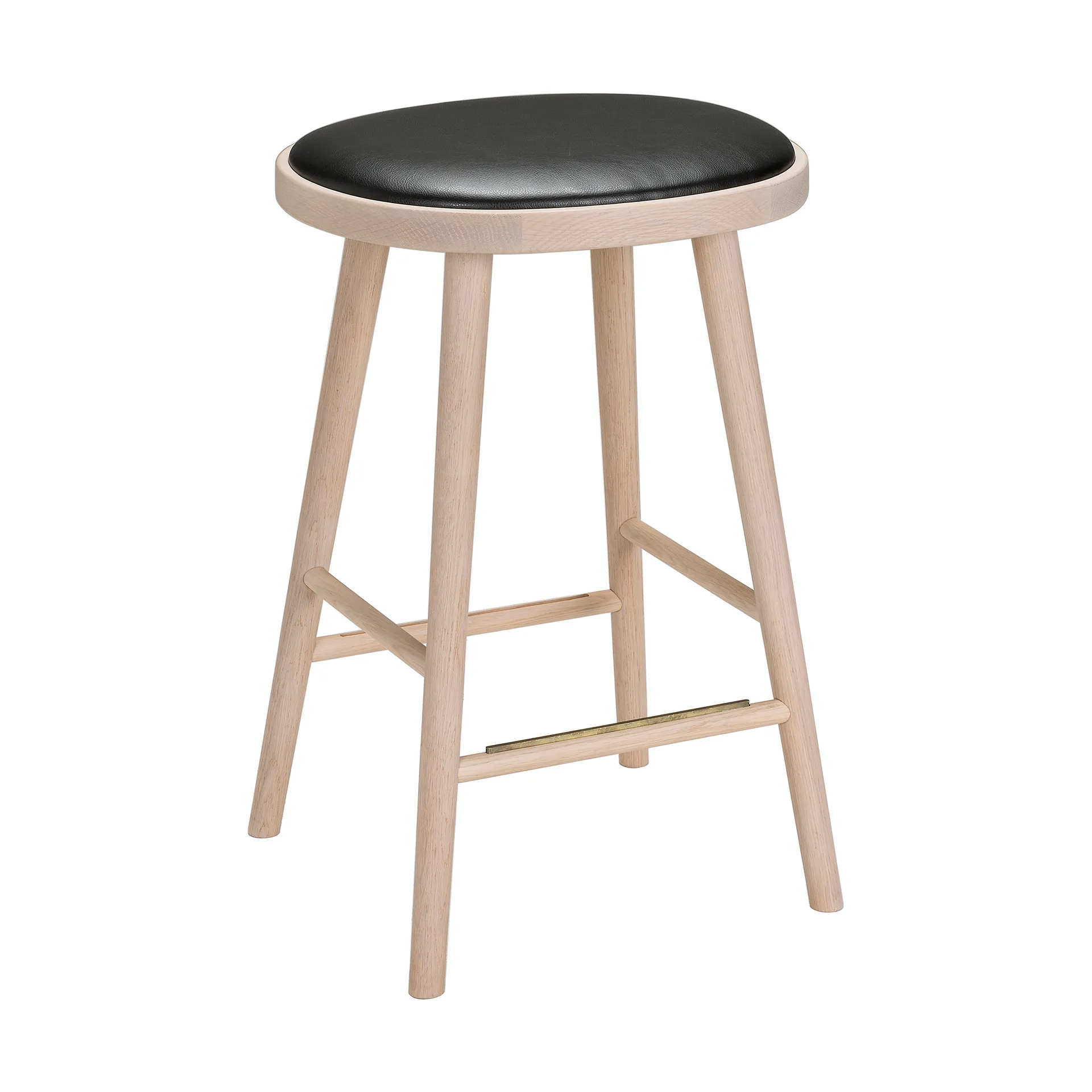 Sgabello da bar Colibri 63 cm, Rovere tinto chiaro, cuscino nero Hans K