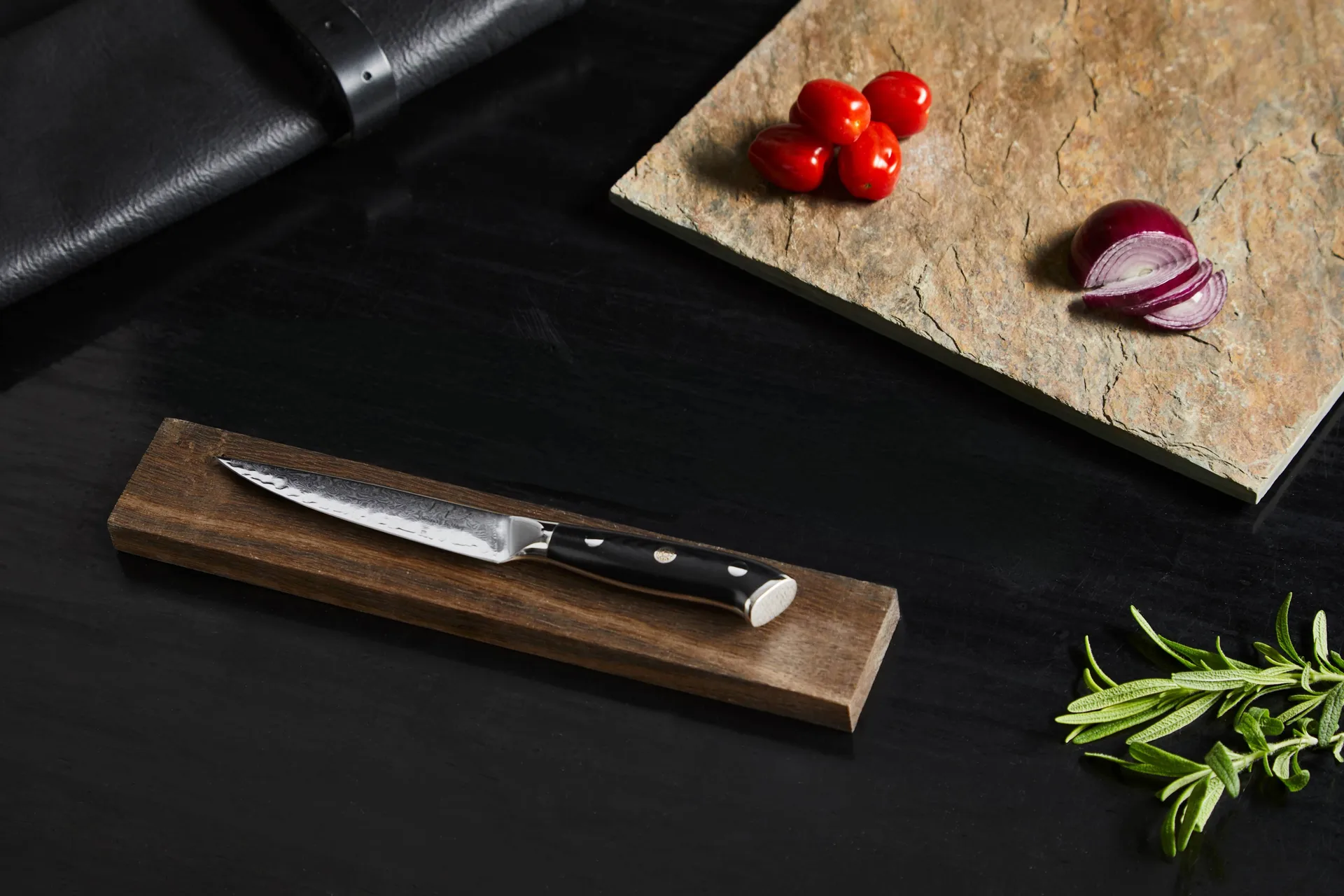 Coltello universale 23,6 cm Damascus By Hâws, Nero-acciaio inossidabile Hâws