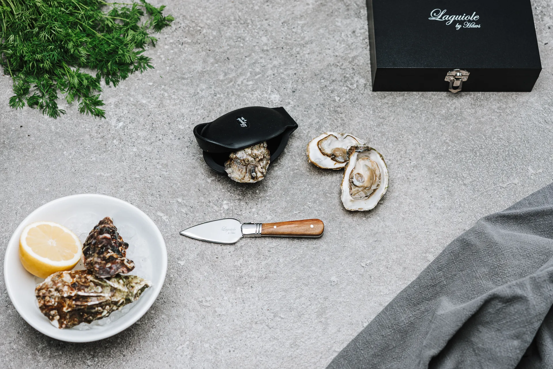 Set da ostriche 2 pezzi Laguiole By Hâws, Olivo-acciaio inossidabile Hâws