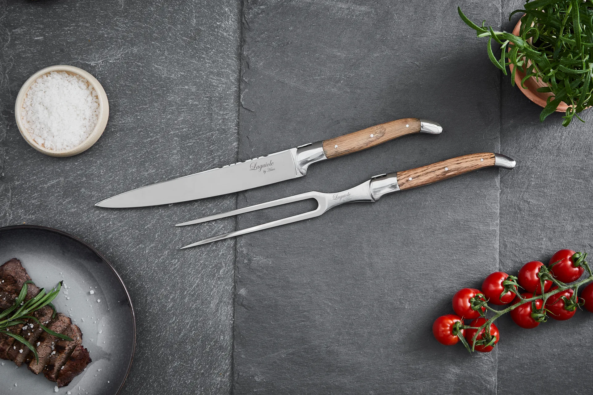 Set da trancio di 2 pezzi Laguiole By Hâws, Rovere Hâws