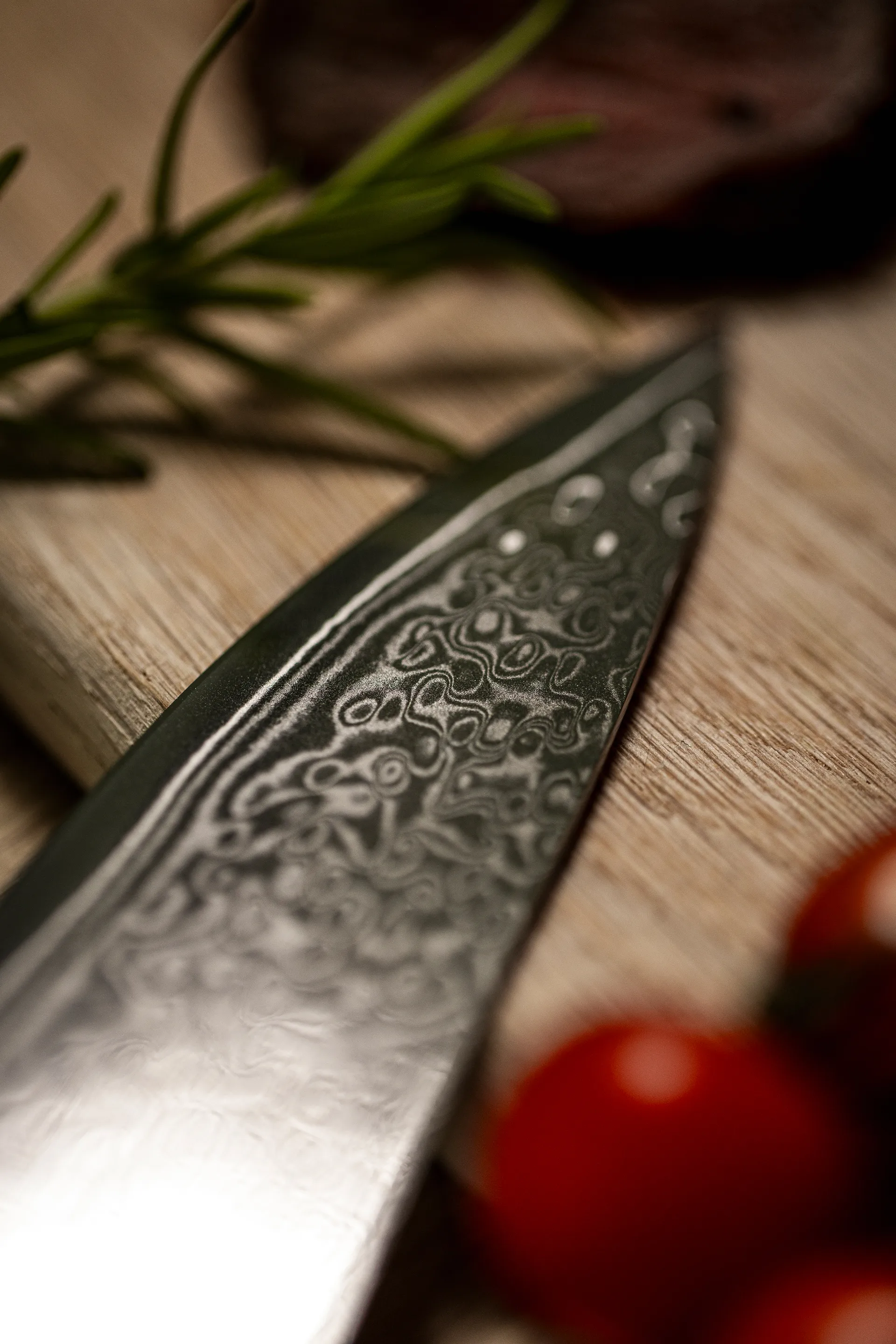 Set di coltelli 6 pezzi Damascus, Marrone-acciaio inossidabile Hâws